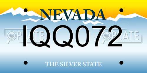 IQQ072 Nevada License Plate