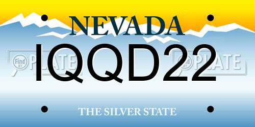IQQD22 Nevada License Plate