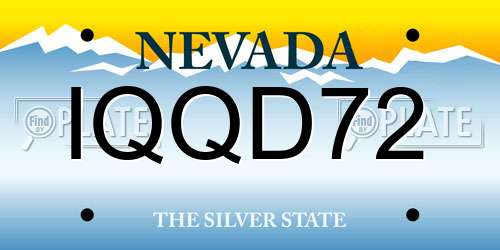 IQQD72 Nevada License Plate