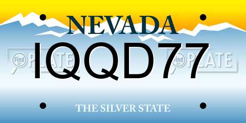 IQQD77 Nevada License Plate