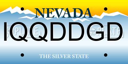 IQQDDGD Nevada License Plate