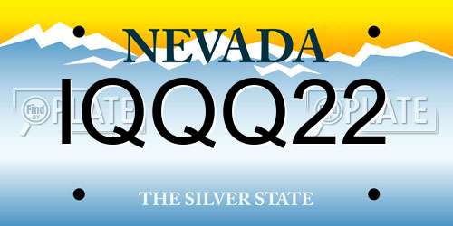 IQQQ22 Nevada License Plate