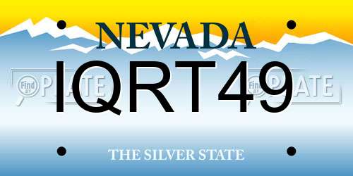 IQRT49 Nevada License Plate