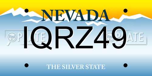 IQRZ49 Nevada License Plate