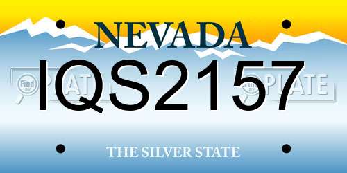 IQS2157 Nevada License Plate