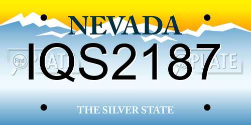 IQS2187 Nevada License Plate