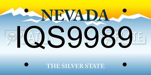 IQS9989 Nevada License Plate