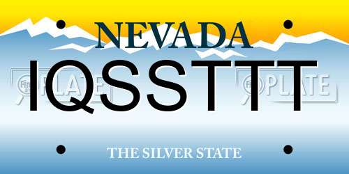 IQSSTTT Nevada License Plate