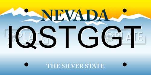 IQSTGGT Nevada License Plate