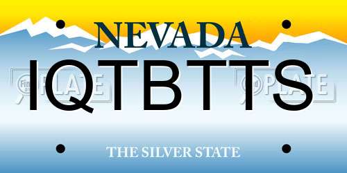 IQTBTTS Nevada License Plate
