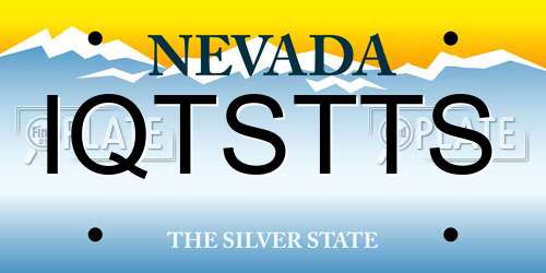 IQTSTTS Nevada License Plate