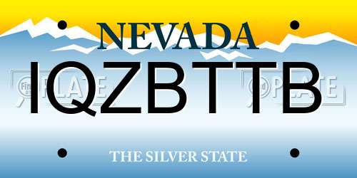 IQZBTTB Nevada License Plate