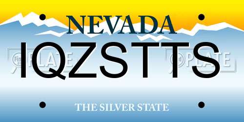 IQZSTTS Nevada License Plate