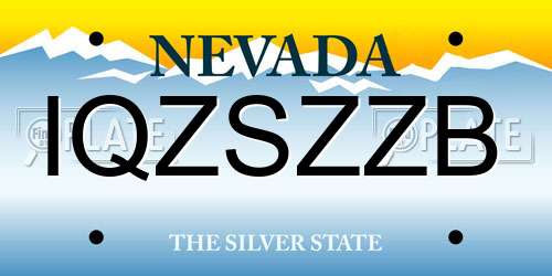 IQZSZZB Nevada License Plate
