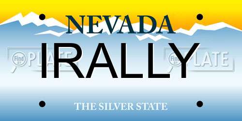 IRALLY Nevada License Plate