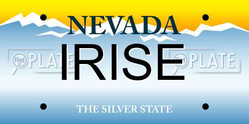 IRISE Nevada License Plate