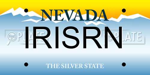 IRISRN Nevada License Plate