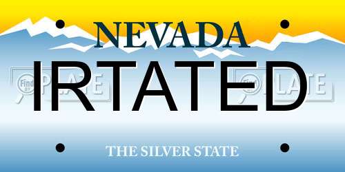 IRTATED Nevada License Plate