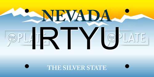 IRTYU Nevada License Plate