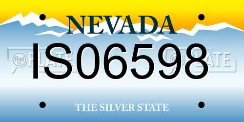 IS06598 Nevada License Plate