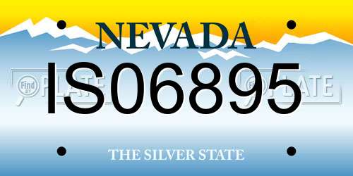 IS06895 Nevada License Plate