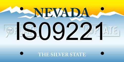 IS09221 Nevada License Plate