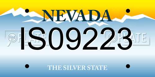 IS09223 Nevada License Plate
