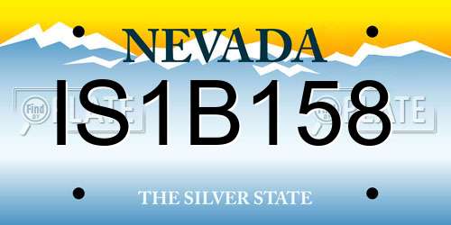 IS1B158 Nevada License Plate