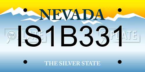 IS1B331 Nevada License Plate