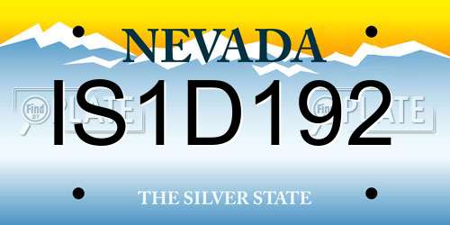 IS1D192 Nevada License Plate