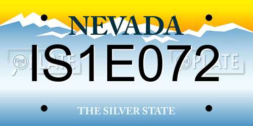 IS1E072 Nevada License Plate
