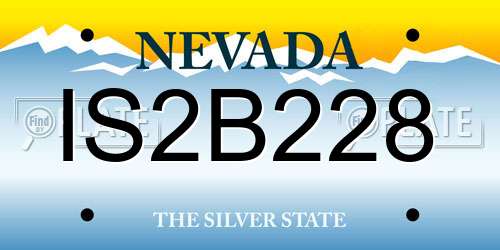 IS2B228 Nevada License Plate