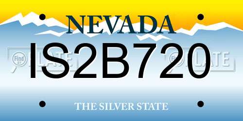IS2B720 Nevada License Plate