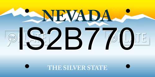 IS2B770 Nevada License Plate