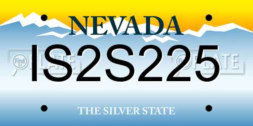 IS2S225 Nevada License Plate