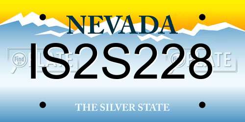 IS2S228 Nevada License Plate