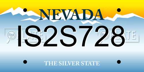 IS2S728 Nevada License Plate