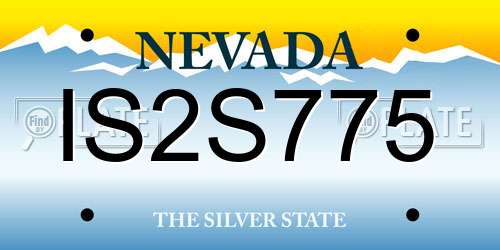 IS2S775 Nevada License Plate