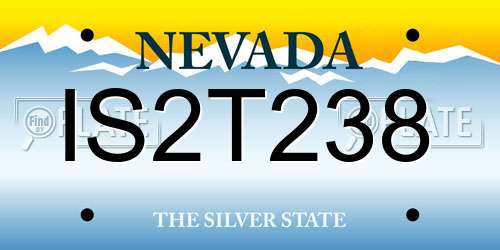 IS2T238 Nevada License Plate