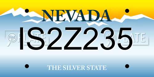 IS2Z235 Nevada License Plate