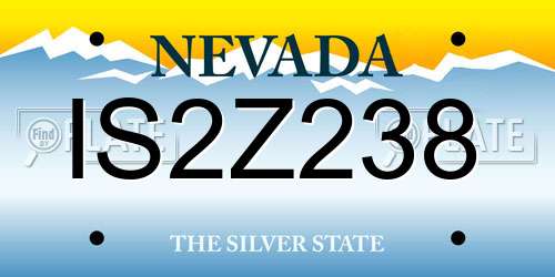 IS2Z238 Nevada License Plate