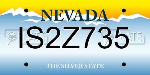 IS2Z735 Nevada License Plate