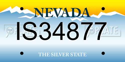 IS34877 Nevada License Plate