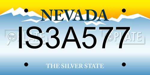 IS3A577 Nevada License Plate