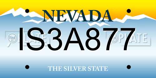 IS3A877 Nevada License Plate