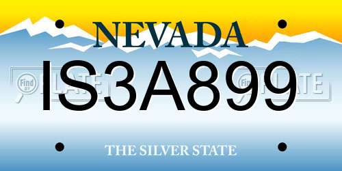 IS3A899 Nevada License Plate