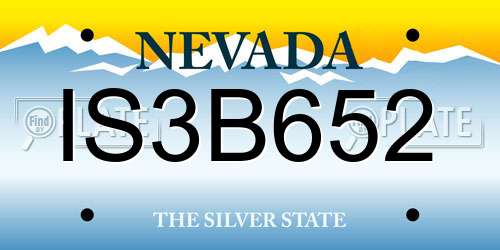IS3B652 Nevada License Plate