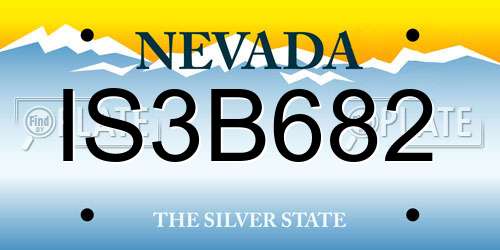IS3B682 Nevada License Plate