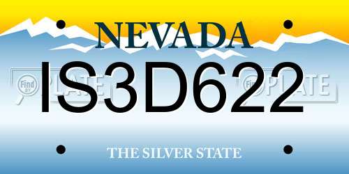 IS3D622 Nevada License Plate