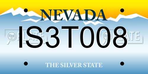IS3T008 Nevada License Plate
